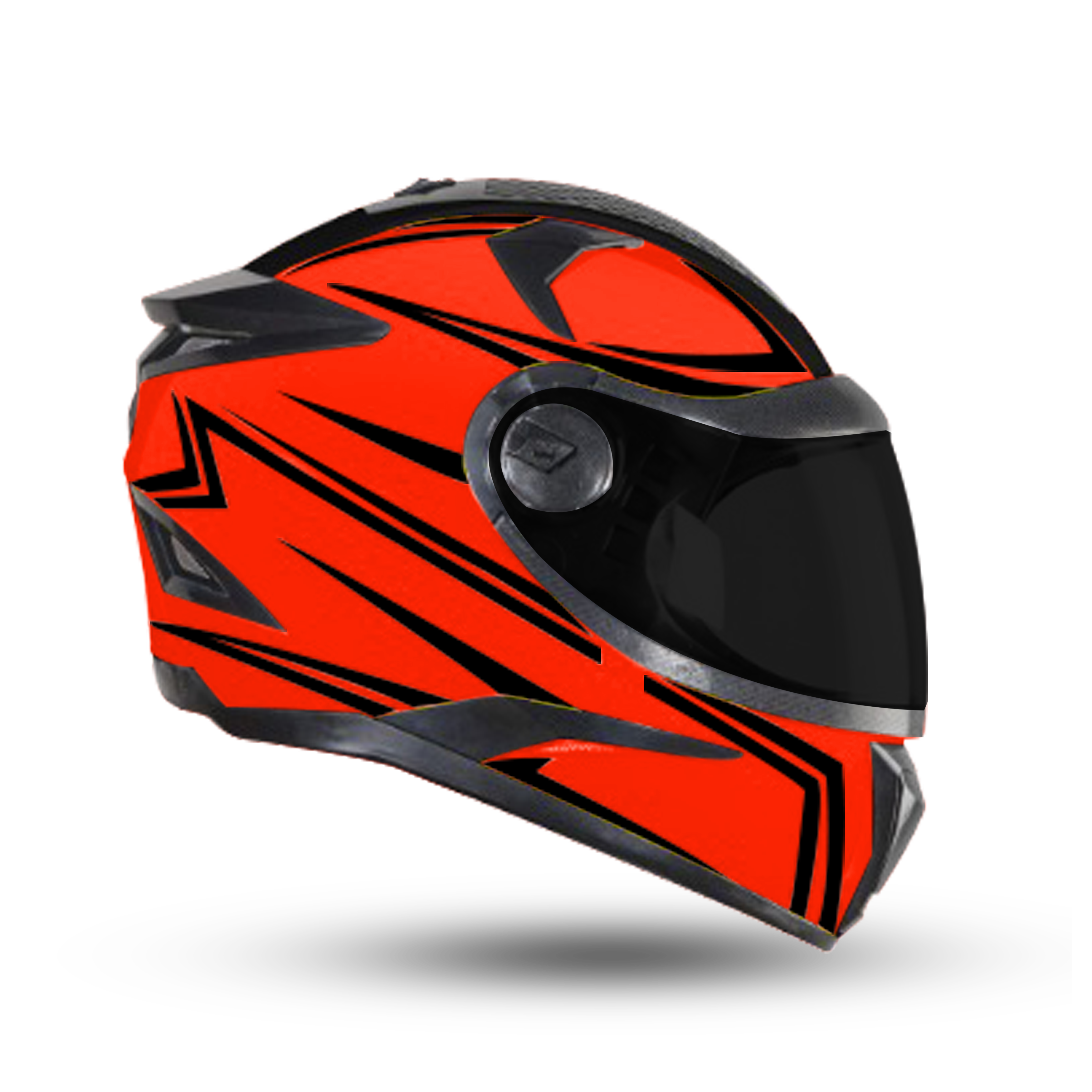 Steelbird 7Wings Robot Opt ISI Certified Full Face Helmet With Night Reflective Graphics (Glossy Fluo Red Black With Smoke Visor)
